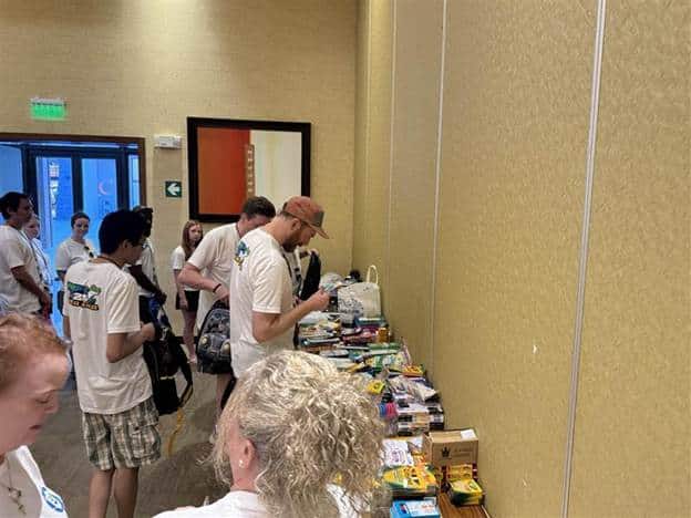 filling all the 150 backpacks for the kids