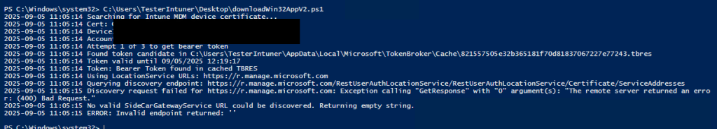 No Valid SideCarGatewayService URL could be discovered
