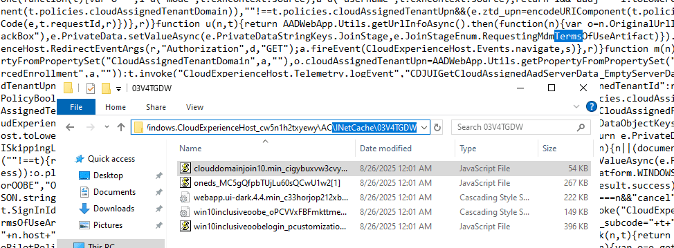 clouddomain javascript in the defaultuser0 appdata folder