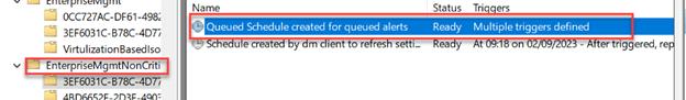 Remote Actions from intune triggering the queued schedule created for queued alerts to be created