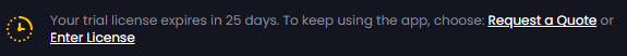 "Your trial license expires in xx days" message
