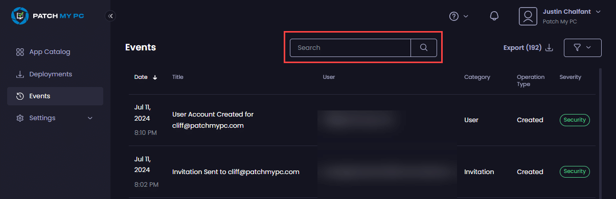 The "Search" box