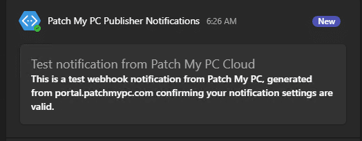 Test notification