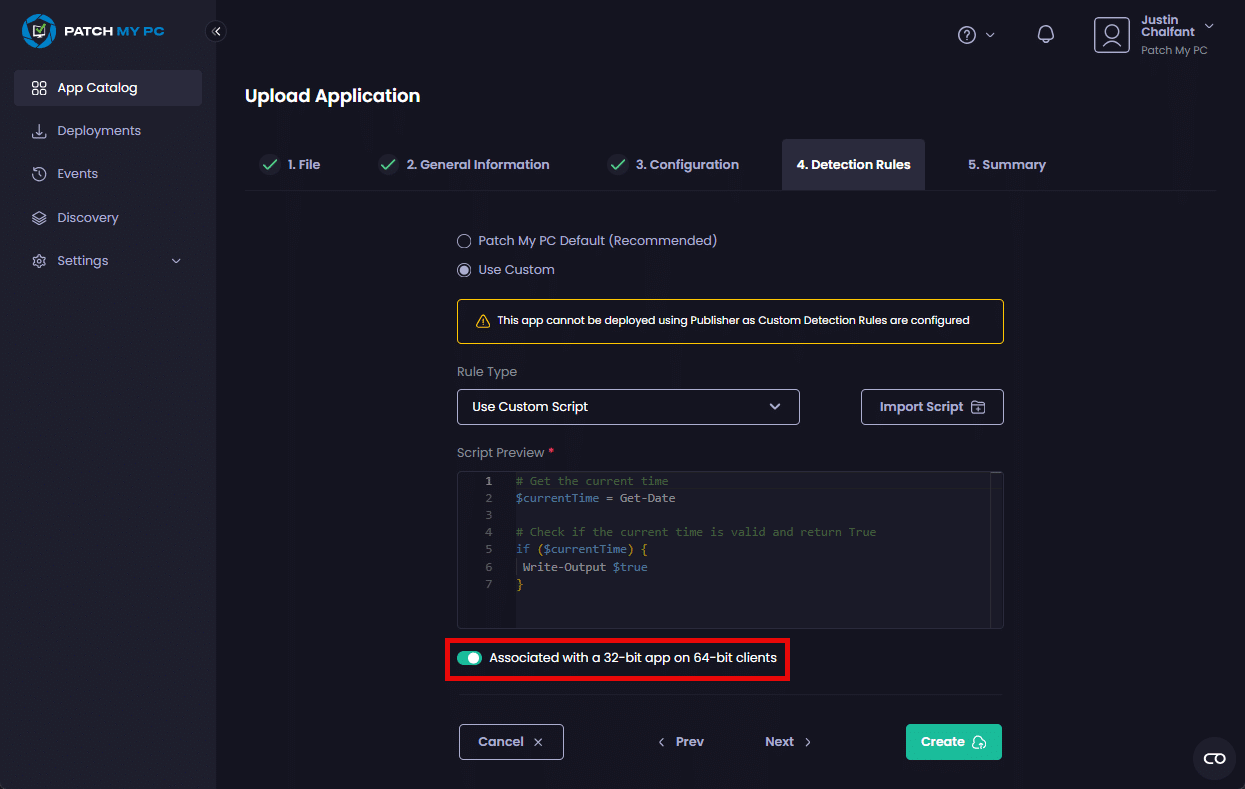 Enabling the "Associated with a 32-bit app on 64-bit clients slider"