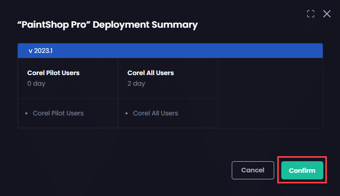 Clicking "Confirm"