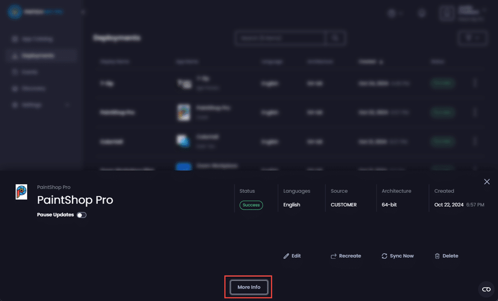 Clicking "More Info"
