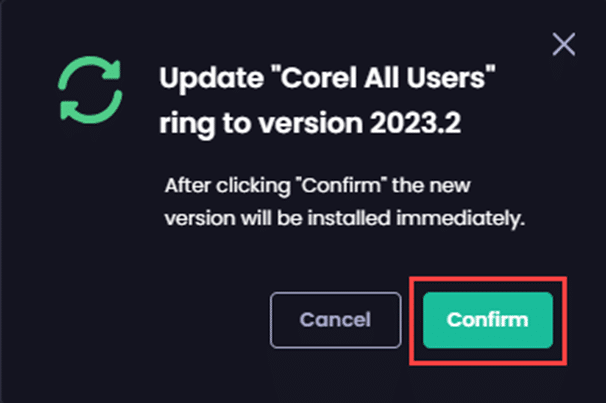 Clicking "Confirm"