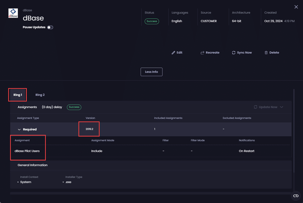 Version 2019.2 targeted to the "dBase Pilot Users" Update Ring.