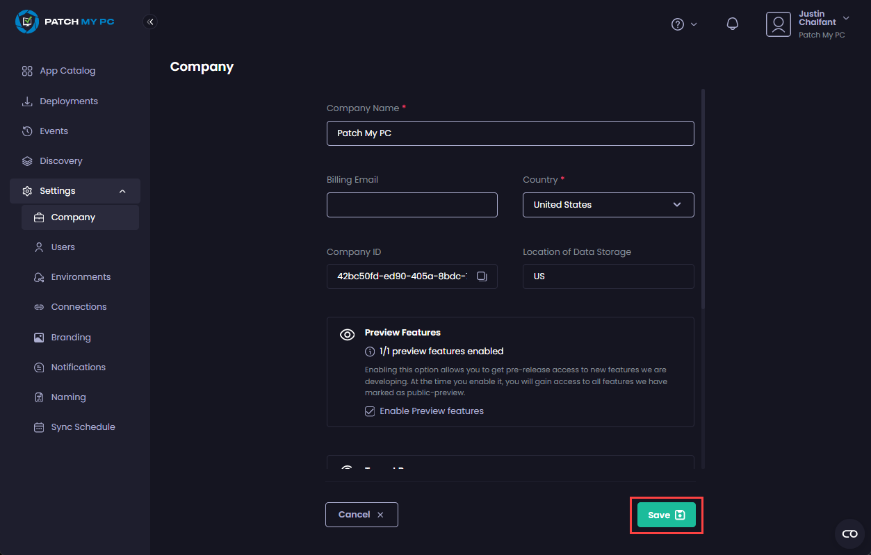Clicking "Save" to save your changes