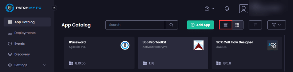 Clicking the "List View" button