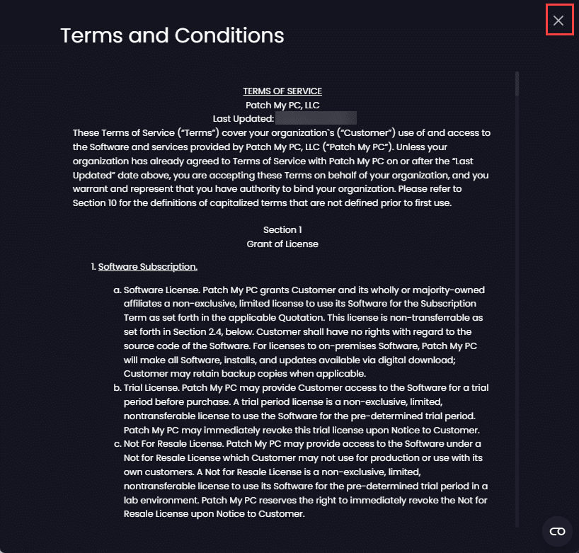 Reviewing the Terms and Conditions