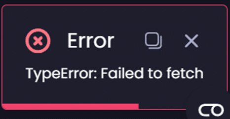Error - TypeError: Failed to fetch