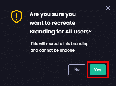 Clicking "Yes"