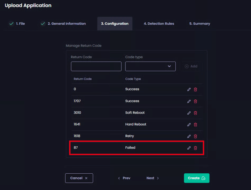New Return Code added to the list.