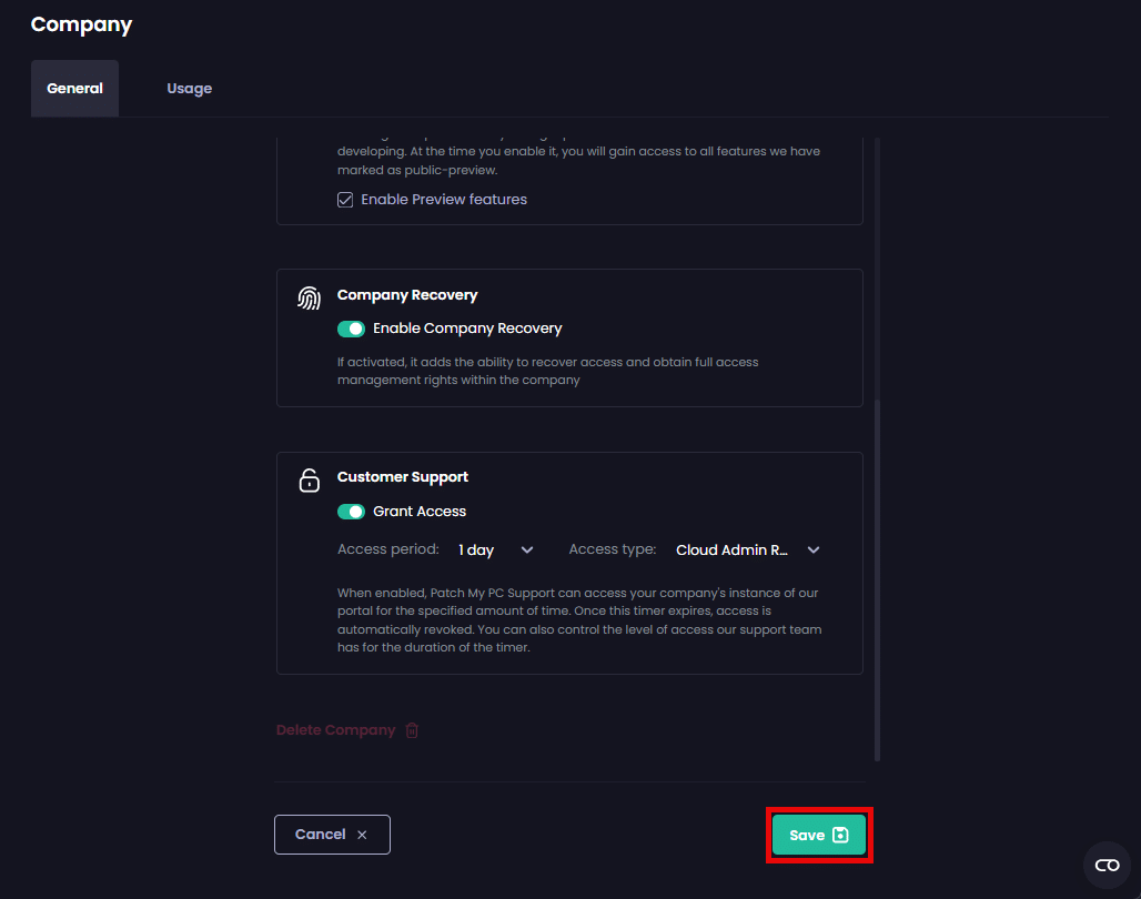 Clicking "Save" to save your changes.