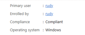 enrolled by / primary user  default compliance policy
