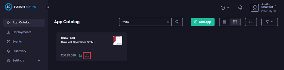 "Upload" icon showing a new version of an app needs to be uploaded