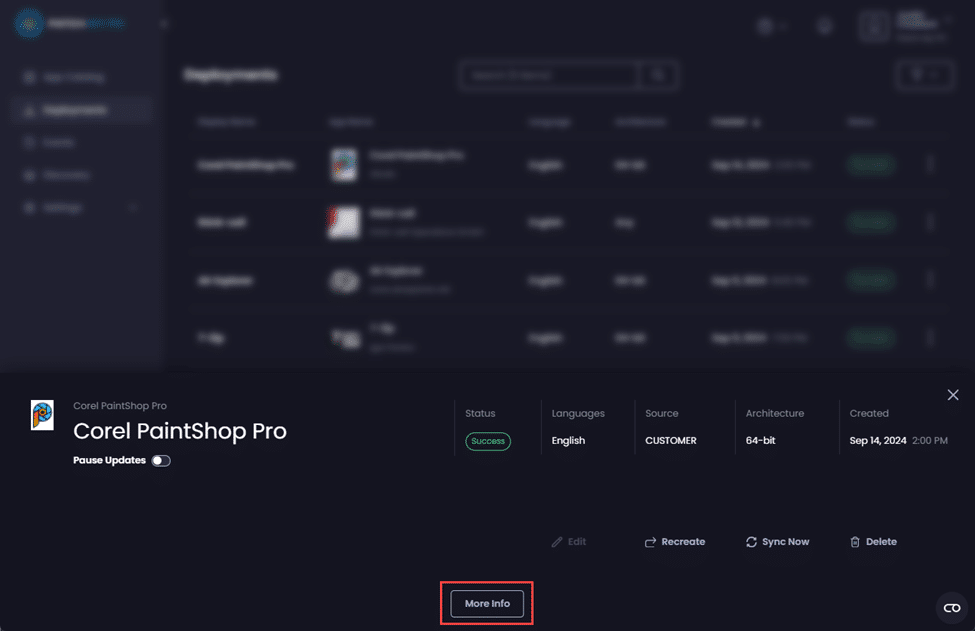 Clicking "More Info"