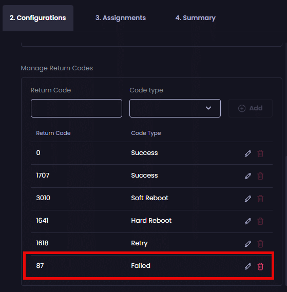 New Return Code added to the list.