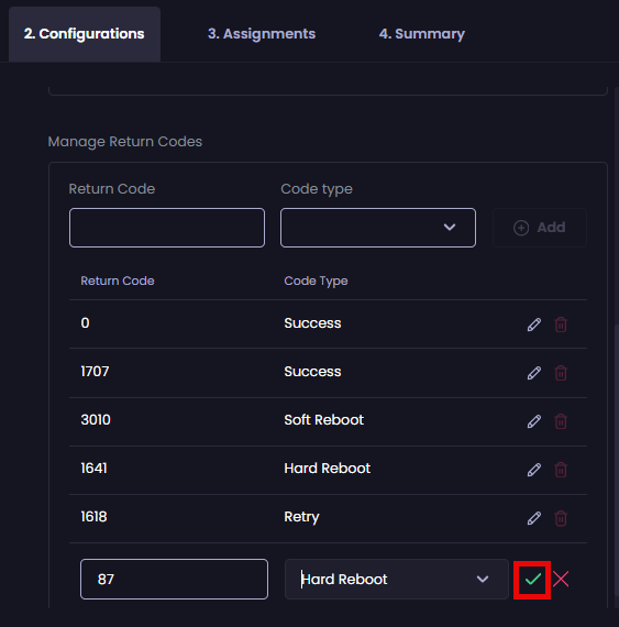 Clicking the green tick to save your changes