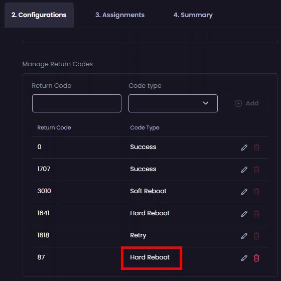 "Code type" field updated.
