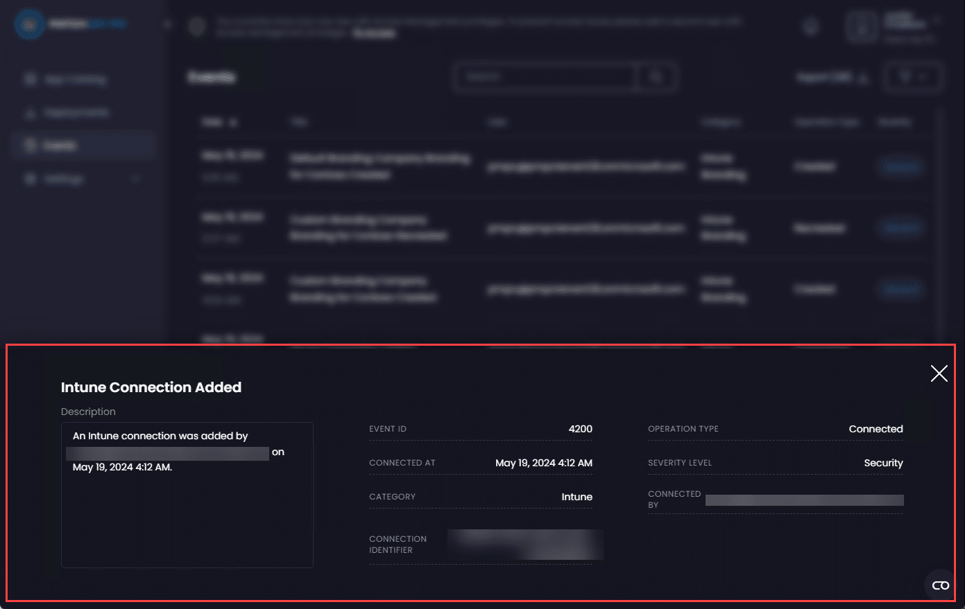 Details page for the Event