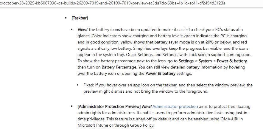 KB5067036 would enable administrator protection