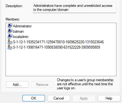 the s-1-12-1 sids that corrospond to the device administrator and company administrator roles