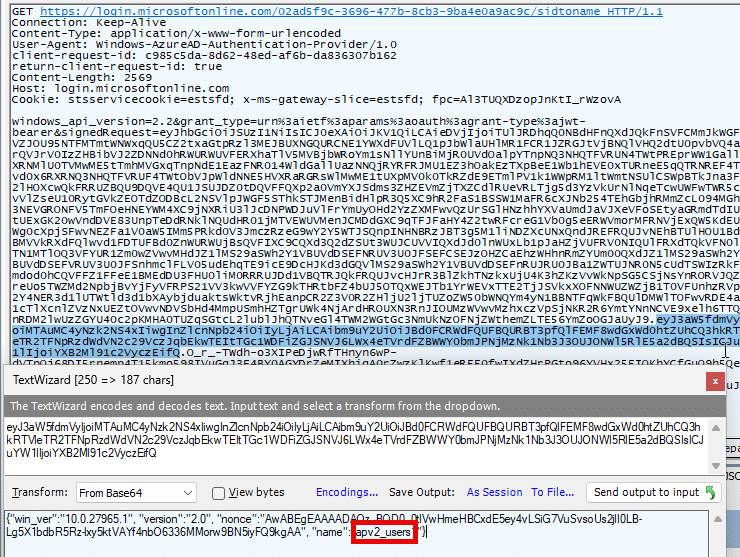 sidtoname endpoint and the payload that contains the UPN entra name it needs translation for