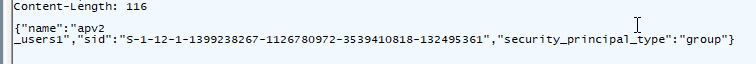 the response holds the SID id and the name