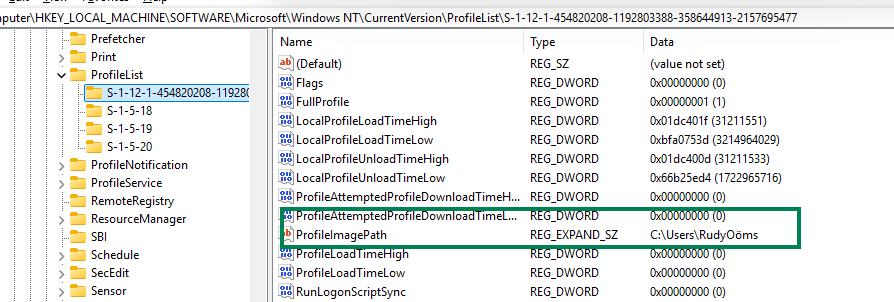 changing the profilepath
