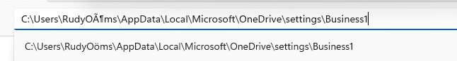 manually creating the onedrive folder with the broken username