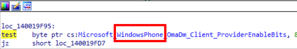 windows phone provider inside the oma dm client code