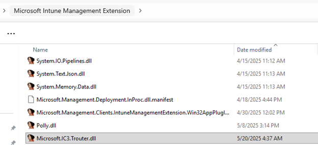 IC3.trouter.dll showing up in the intune management extension folder