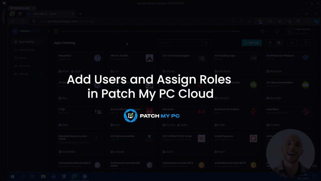 Add Users and Assign Roles in Patch My PC Cloud - Patch My PC