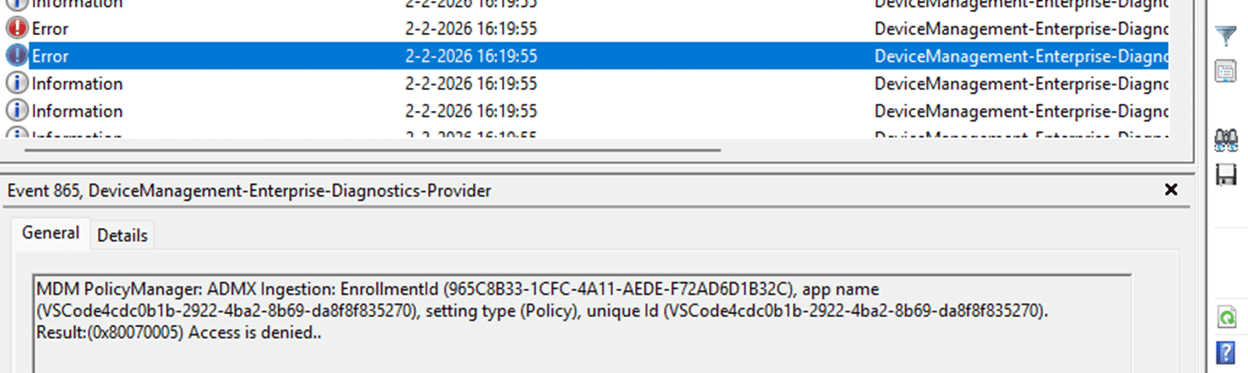 Intune ADMX Ingestion and Access is Denied 0x80070005