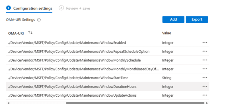 Maintenance Window for OS and Driver Updates in Intune