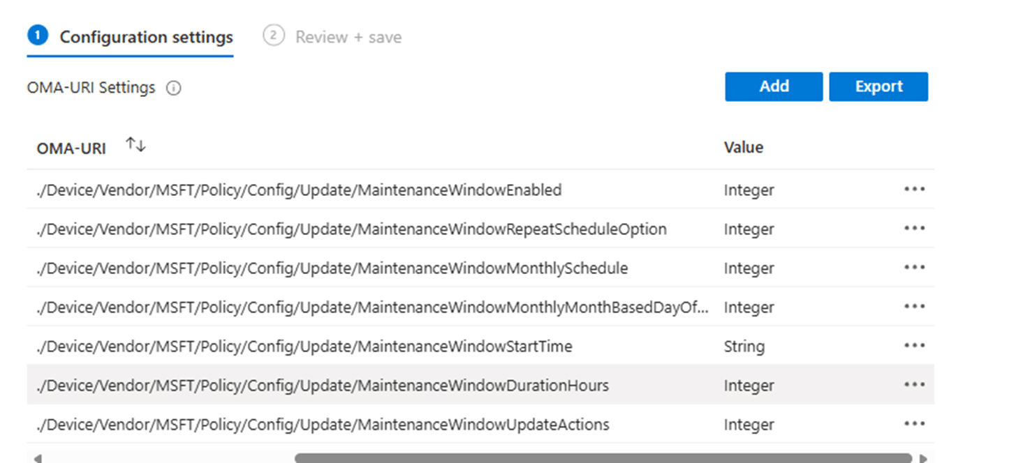 Maintenance Window for OS and Driver Updates in Intune