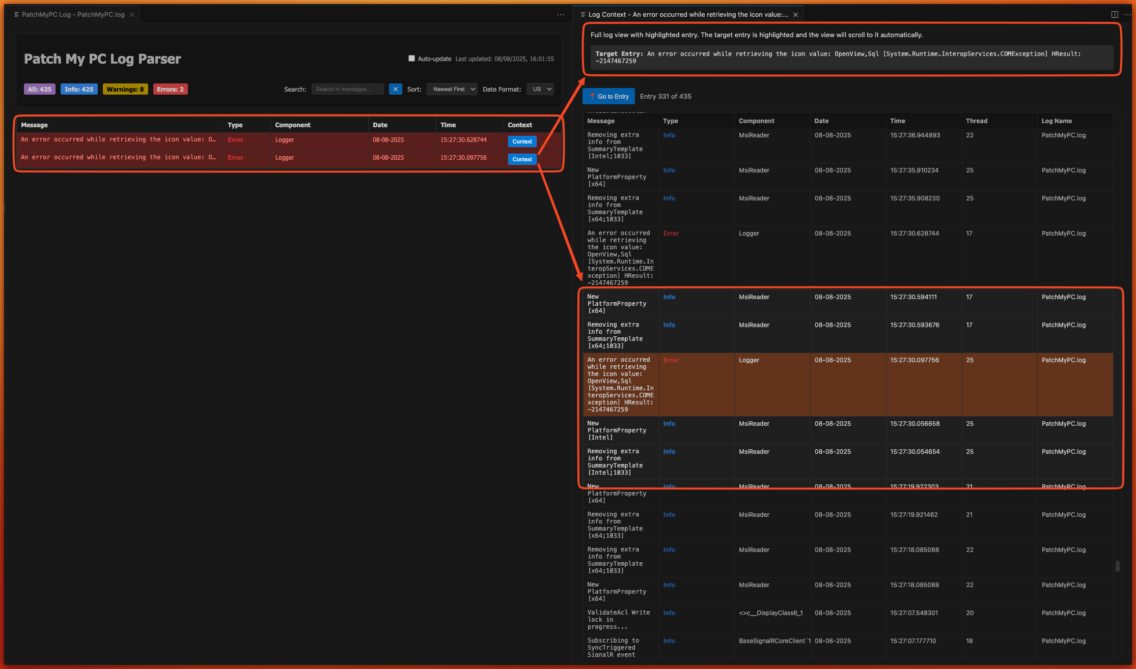 Context view