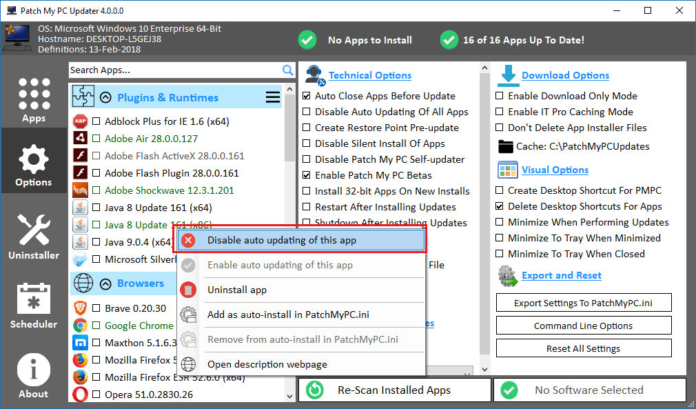 PatchMyPC Disable Auto Updating Of App