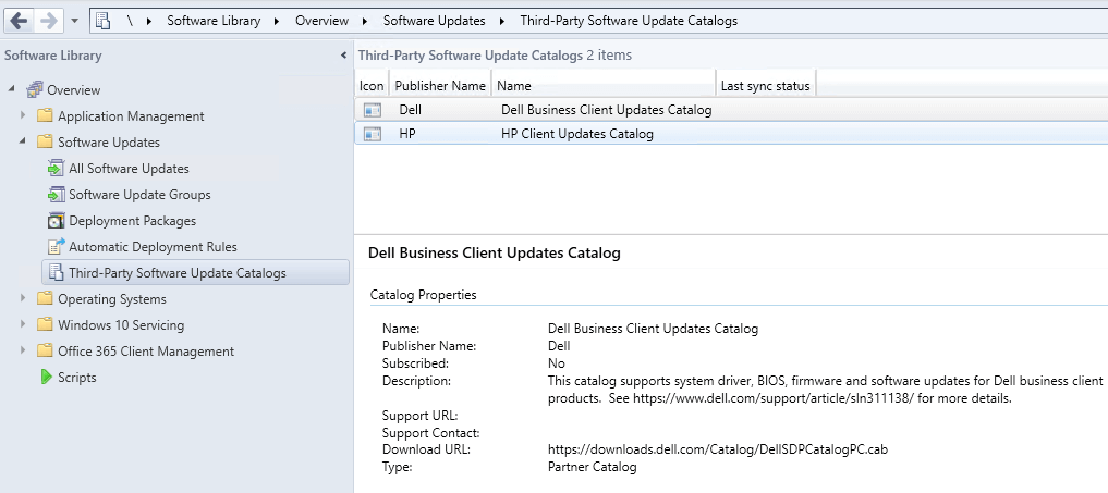 Dell HP and Lenovo Third-Party Driver Catalogs for SCCM