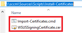Install Certificate Source Content Structure