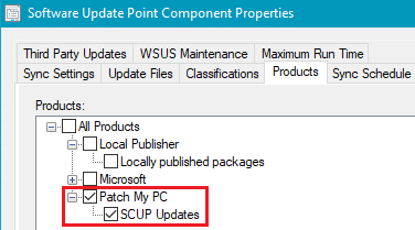 PatchMyPC Single WSUS Product and Category