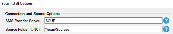 source folder in base install options