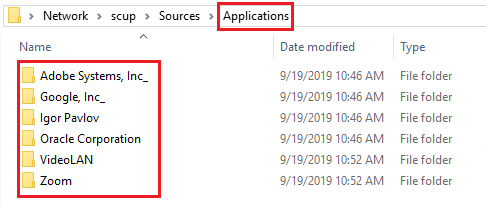 vendor folders in application source files