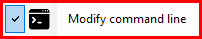modify command line
