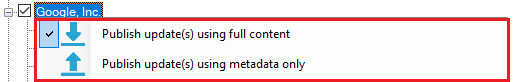 right-click metadata vs full-content