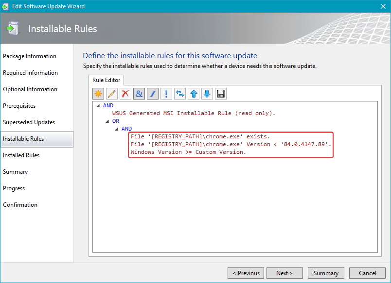 WSUS Applicability Rules using SCUP