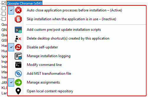 Configure Custom Installation Options Intune Apps