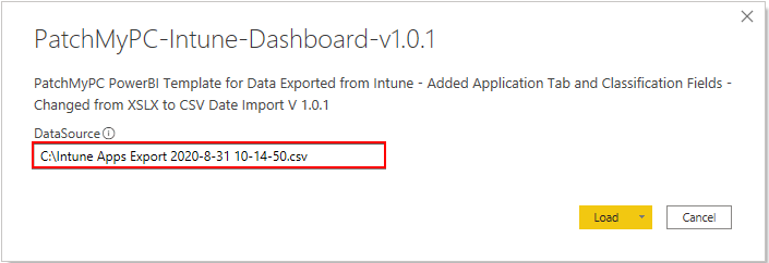 Import CSV Into Power BI Patching Dashboard